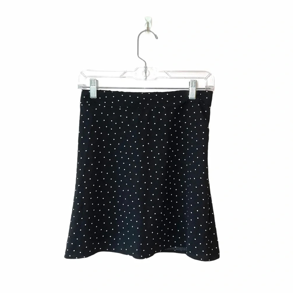 bp Polka Dot Mini Skirt Black & White High Rise Unlined Girly Small Women’s
